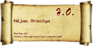 Héjas Orsolya névjegykártya